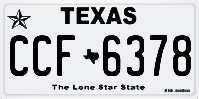 TX license plate CCF6378