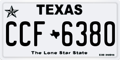 TX license plate CCF6380