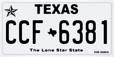 TX license plate CCF6381