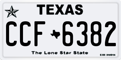 TX license plate CCF6382