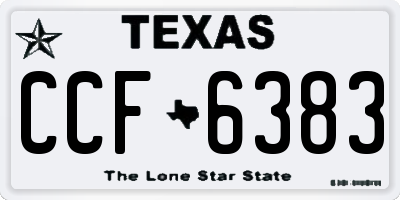 TX license plate CCF6383