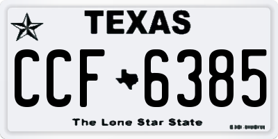TX license plate CCF6385