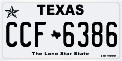 TX license plate CCF6386