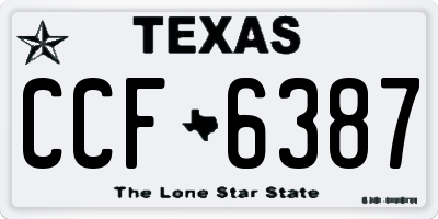TX license plate CCF6387