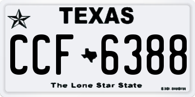 TX license plate CCF6388