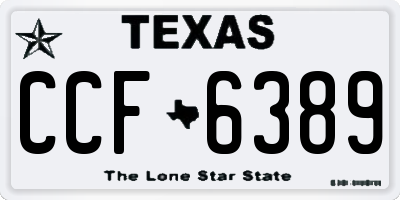 TX license plate CCF6389