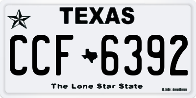 TX license plate CCF6392
