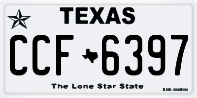 TX license plate CCF6397