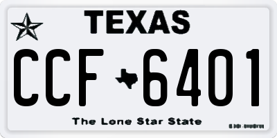 TX license plate CCF6401