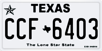 TX license plate CCF6403