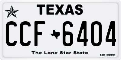 TX license plate CCF6404