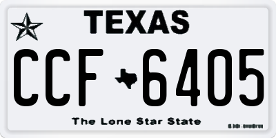 TX license plate CCF6405