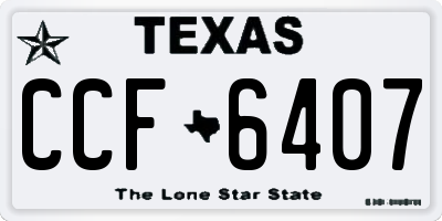 TX license plate CCF6407