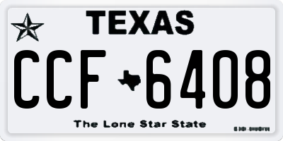 TX license plate CCF6408