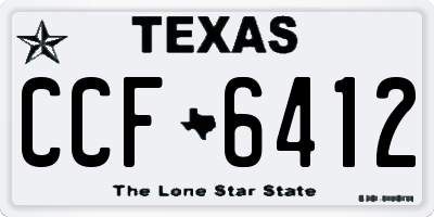 TX license plate CCF6412