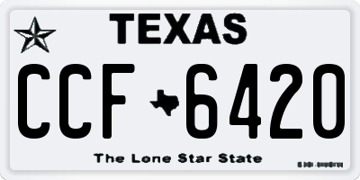 TX license plate CCF6420