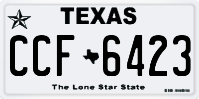TX license plate CCF6423