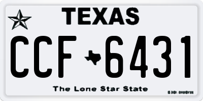 TX license plate CCF6431