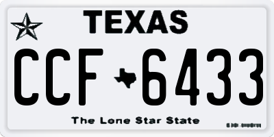 TX license plate CCF6433