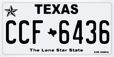 TX license plate CCF6436