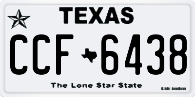 TX license plate CCF6438