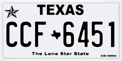 TX license plate CCF6451