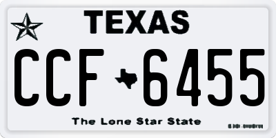TX license plate CCF6455