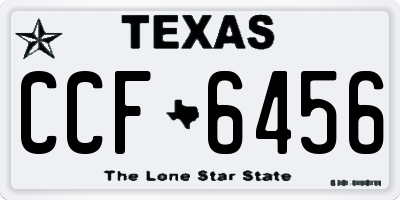 TX license plate CCF6456