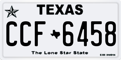 TX license plate CCF6458