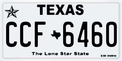TX license plate CCF6460