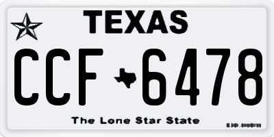 TX license plate CCF6478