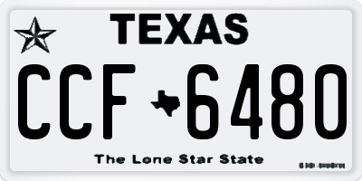 TX license plate CCF6480