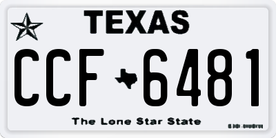 TX license plate CCF6481