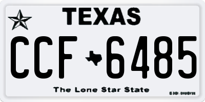 TX license plate CCF6485
