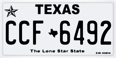 TX license plate CCF6492