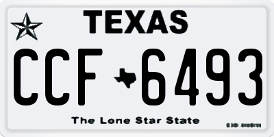 TX license plate CCF6493
