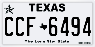 TX license plate CCF6494