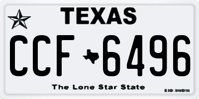 TX license plate CCF6496