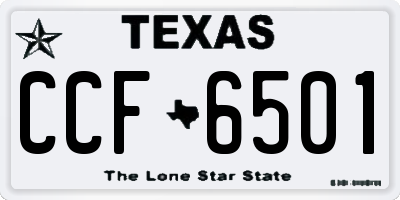 TX license plate CCF6501