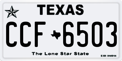 TX license plate CCF6503
