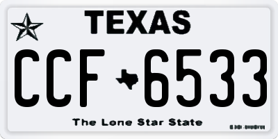TX license plate CCF6533