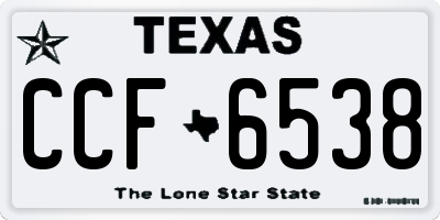 TX license plate CCF6538