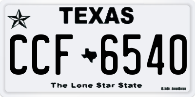 TX license plate CCF6540