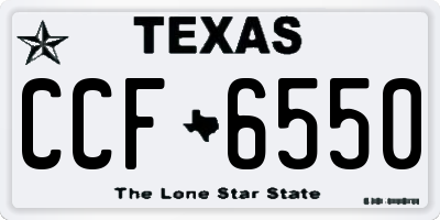 TX license plate CCF6550