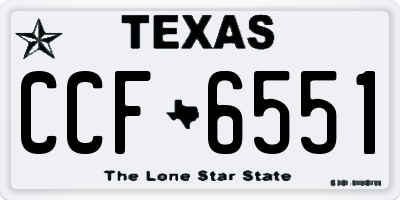 TX license plate CCF6551