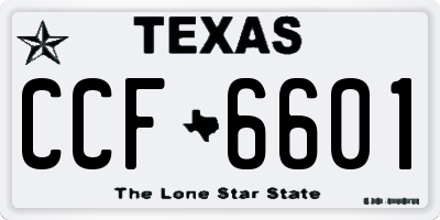 TX license plate CCF6601