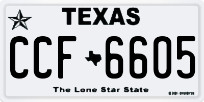 TX license plate CCF6605
