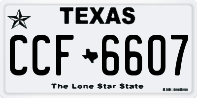 TX license plate CCF6607