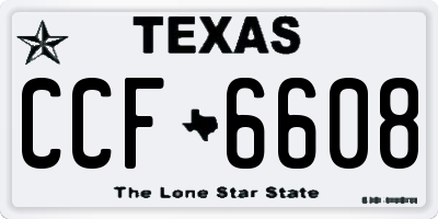 TX license plate CCF6608
