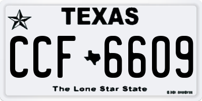 TX license plate CCF6609